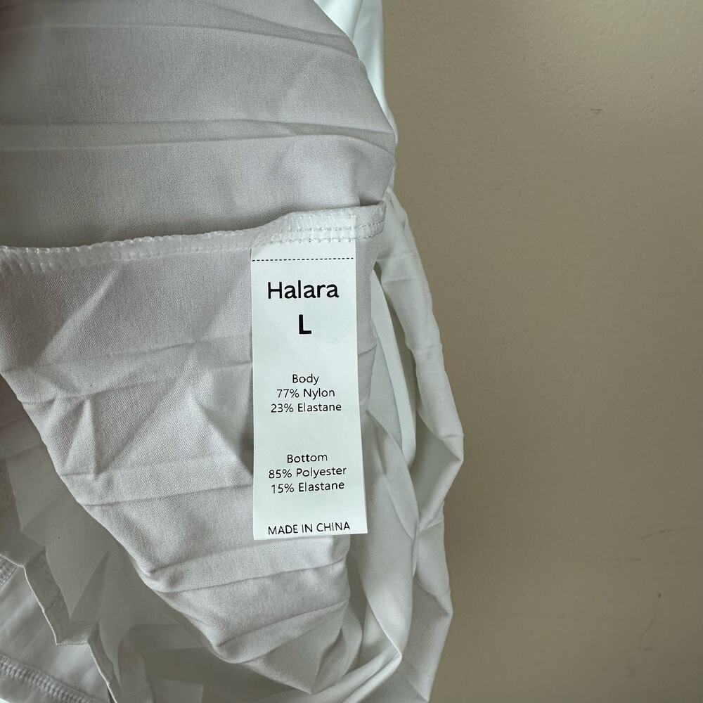 Halara Tennis Dress Womens Large White Pleated Active NWT Sport Golf Pickleball - Picture 8 of 11